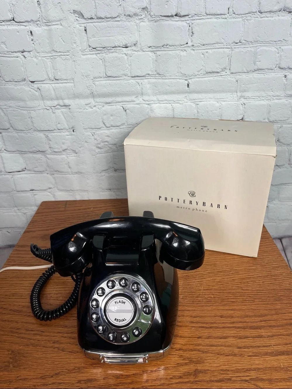 Vintage Pottery Barn Black & Silver Metro Phone by Polyconcept original box
